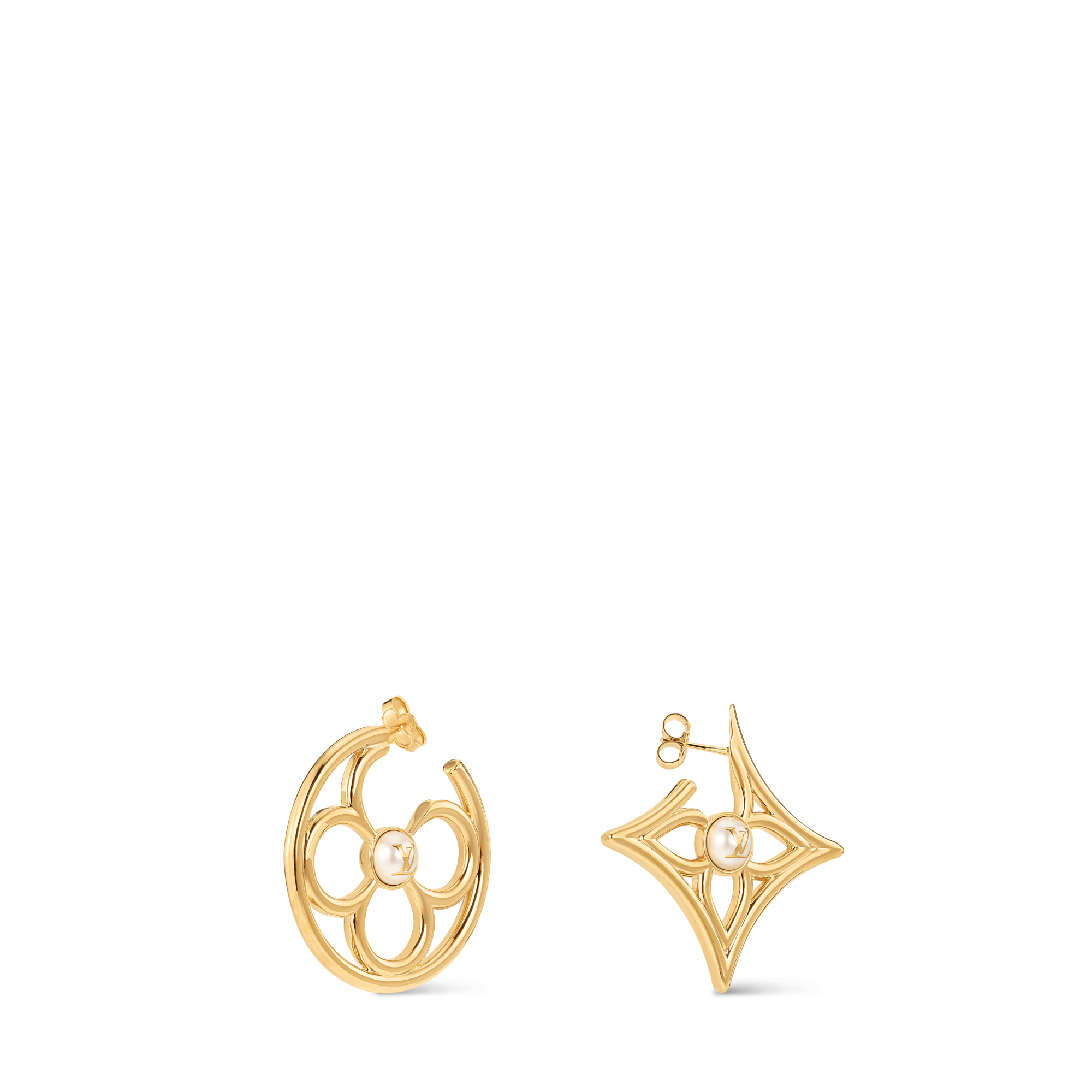 ルイヴィトン　プティルイ　ピアス　アクセサリー　フラワー　LV モノグラム ピアス・LV パーリー フラワー S00｜ルイ・ヴィトン 公式サイト - M03870